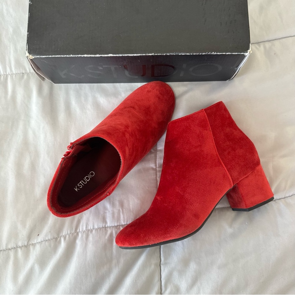 Red Ankle Boots - Picture 4 of 5